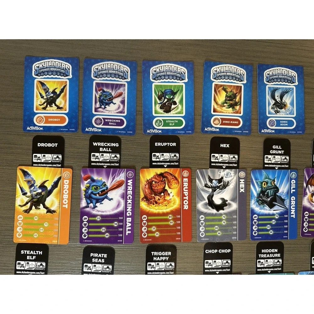 Skylanders Spyro's Adventure 20 Trading Cards, 18 Character Codes, 6 Stickers